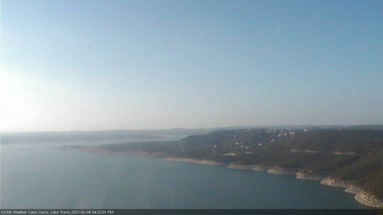 Lake Travis webcam, February 8, 2021 4:25 PM CT