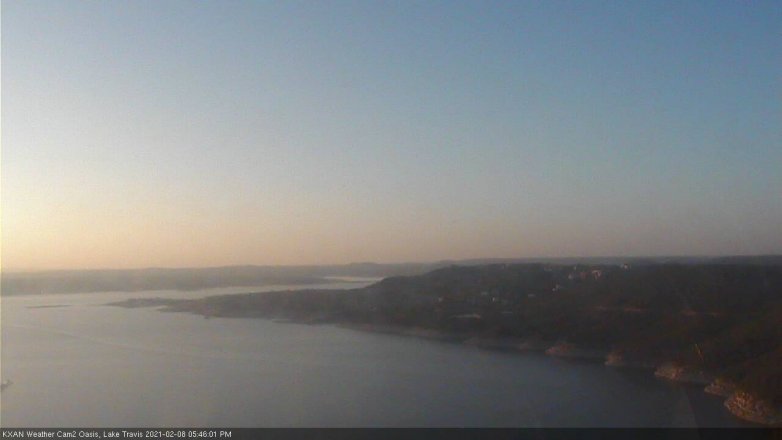 Lake Travis webcam, February 8, 2021 5:45 PM CT