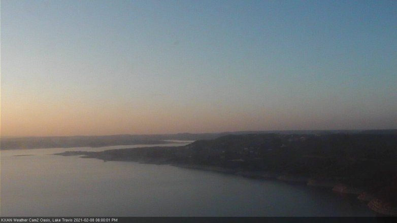 Lake Travis webcam, February 8, 2021 6:00 PM CT