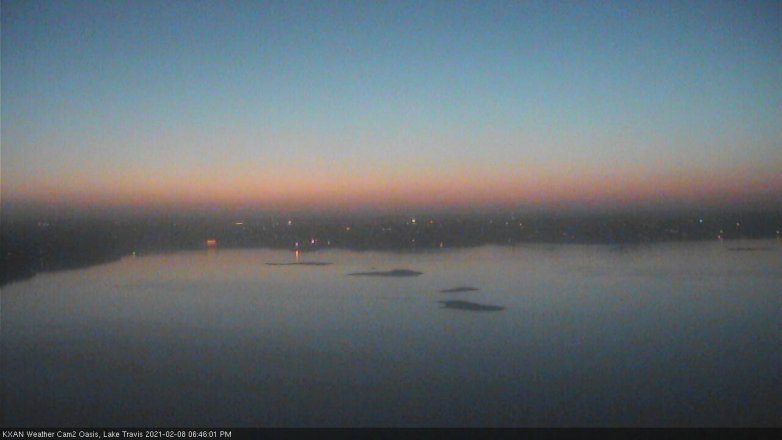 Lake Travis webcam, February 8, 2021 6:45 PM CT
