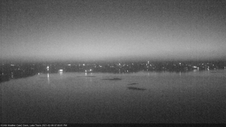 Lake Travis webcam, February 8, 2021 7:00 PM CT