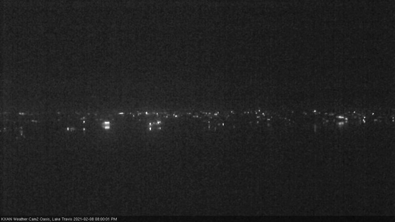 Lake Travis webcam, February 8, 2021 8:00 PM CT
