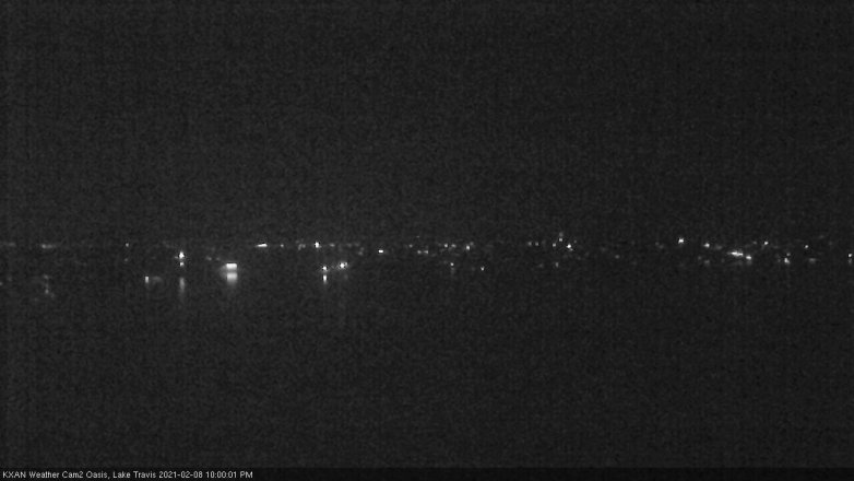 Lake Travis webcam, February 8, 2021 10:00 PM CT