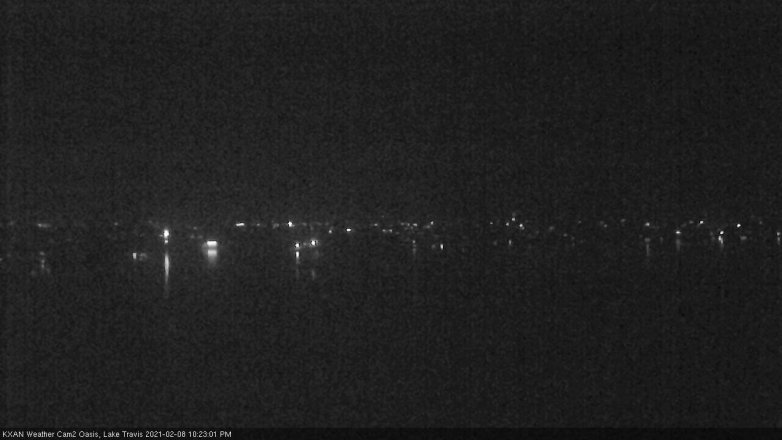 Lake Travis webcam, February 8, 2021 10:25 PM CT