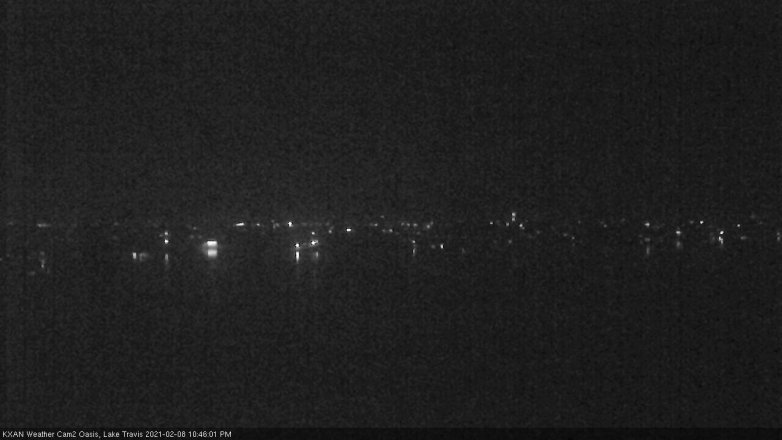 Lake Travis webcam, February 8, 2021 10:45 PM CT