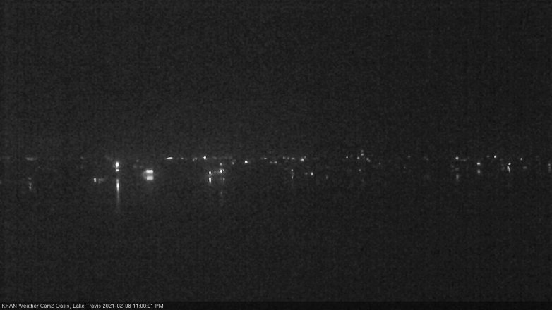 Lake Travis webcam, February 8, 2021 11:00 PM CT