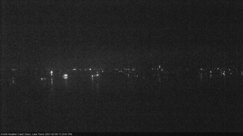 Lake Travis webcam, February 8, 2021 11:25 PM CT
