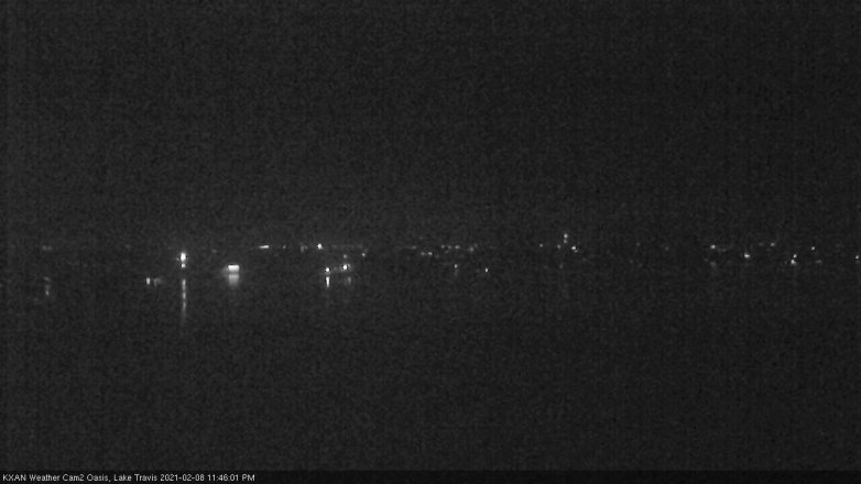 Lake Travis webcam, February 8, 2021 11:45 PM CT