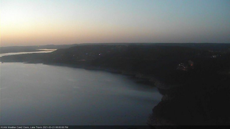 Lake Travis webcam, March 23, 2021 8:00 PM CT
