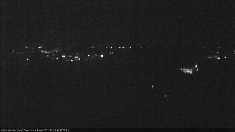 Lake Travis webcam, March 23, 2021 9:45 PM CT