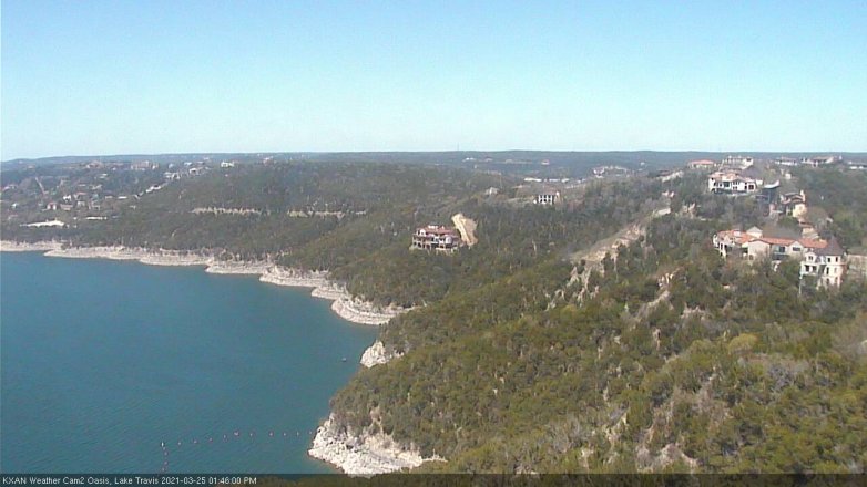 Lake Travis webcam, March 25, 2021 1:45 PM CT
