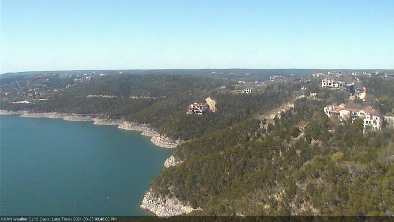 Lake Travis webcam, March 25, 2021 3:45 PM CT