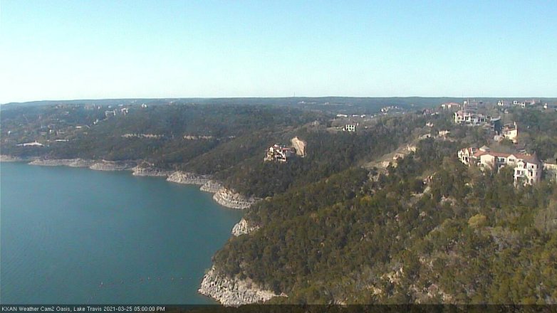 Lake Travis webcam, March 25, 2021 5:00 PM CT