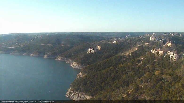 Lake Travis webcam, March 25, 2021 6:25 PM CT