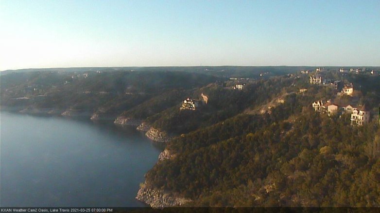 Lake Travis webcam, March 25, 2021 7:00 PM CT