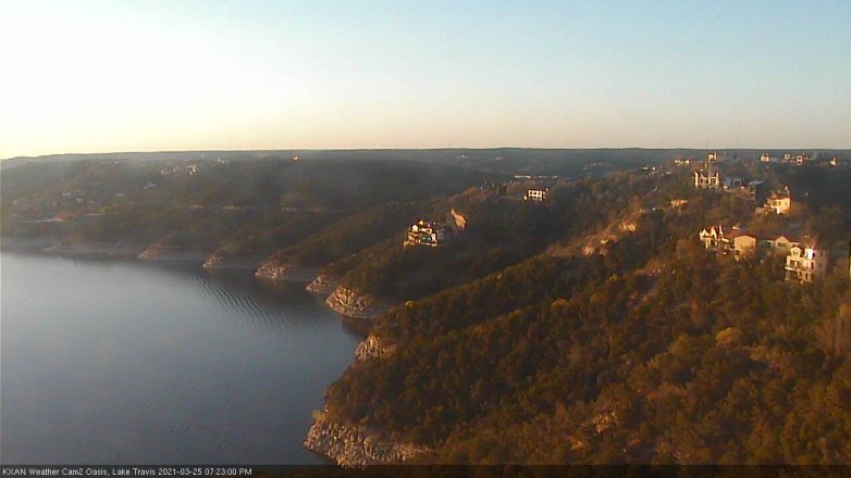 Lake Travis webcam, March 25, 2021 7:25 PM CT