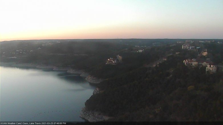 Lake Travis webcam, March 25, 2021 7:45 PM CT