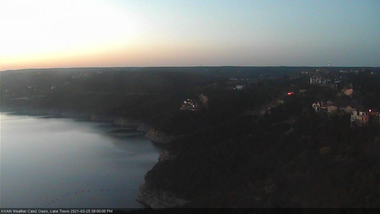 Lake Travis webcam, March 25, 2021 8:00 PM CT