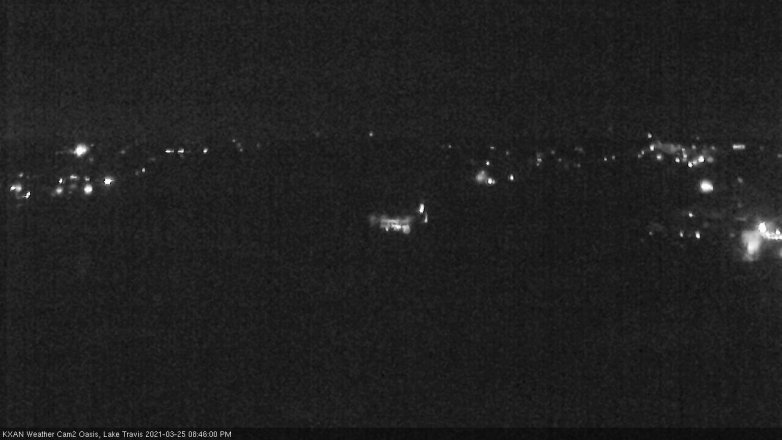 Lake Travis webcam, March 25, 2021 8:45 PM CT