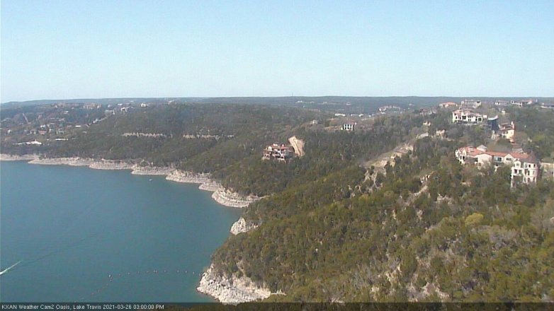 Lake Travis webcam, March 26, 2021 3:00 PM CT