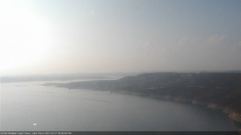 Lake Travis webcam, March 27, 2021 6:00 PM CT