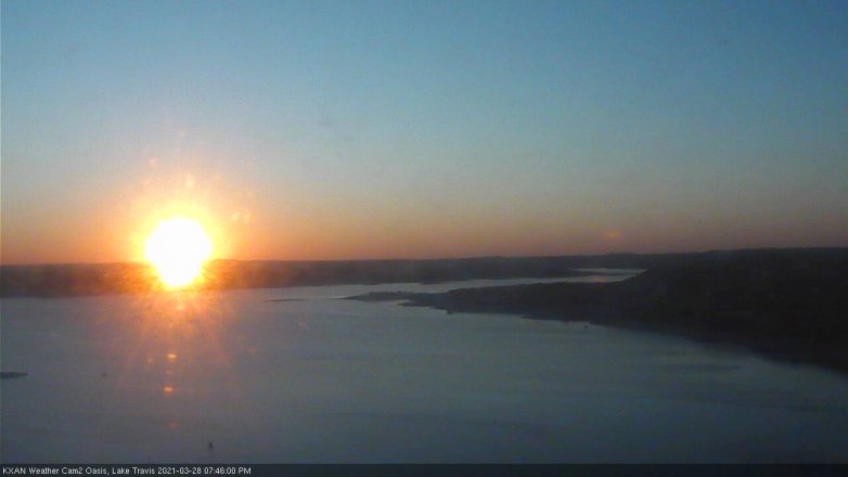 Lake Travis webcam, March 28, 2021 7:45 PM CT