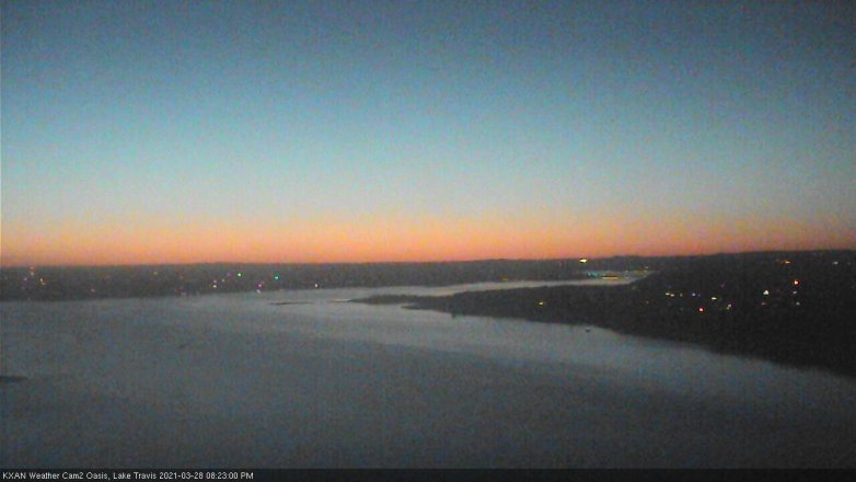 Lake Travis webcam, March 28, 2021 8:25 PM CT