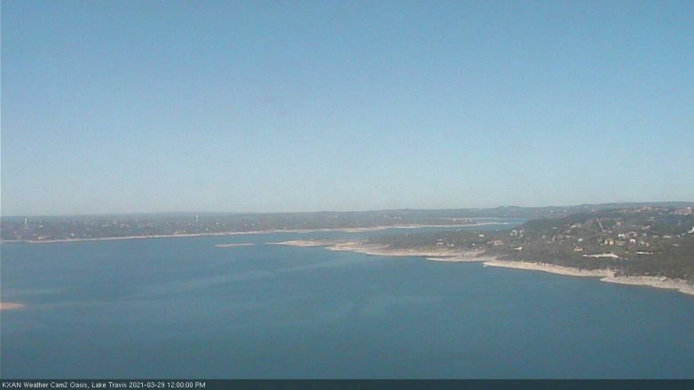 Lake Travis webcam, March 29, 2021 12:00 PM CT