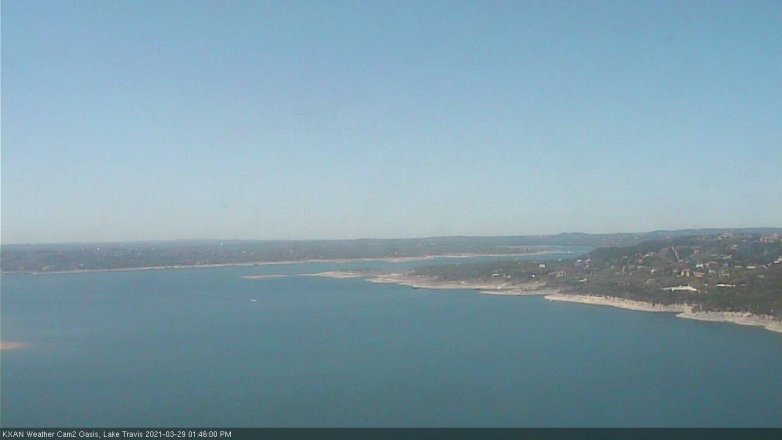 Lake Travis webcam, March 29, 2021 1:45 PM CT