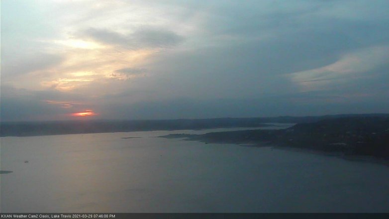 Lake Travis webcam, March 29, 2021 7:45 PM CT