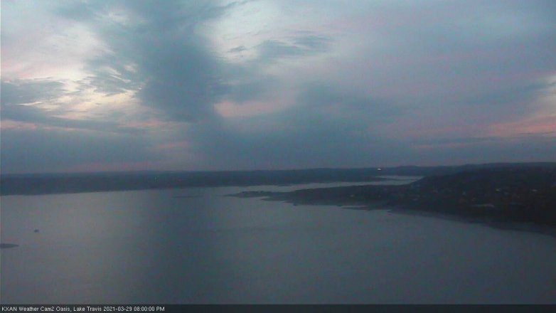 Lake Travis webcam, March 29, 2021 8:00 PM CT