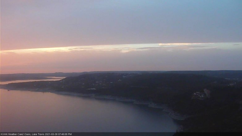 Lake Travis webcam, March 30, 2021 7:45 PM CT
