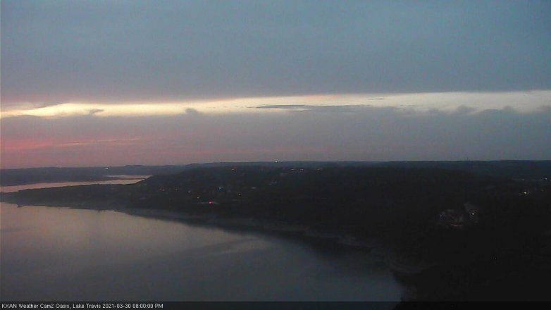 Lake Travis webcam, March 30, 2021 8:00 PM CT