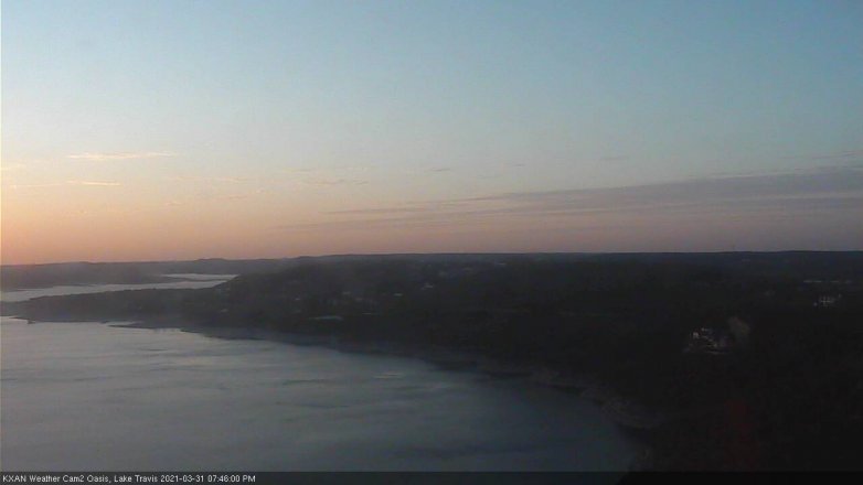 Lake Travis webcam, March 31, 2021 7:45 PM CT