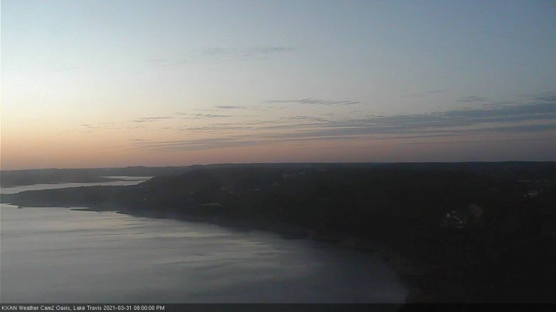 Lake Travis webcam, March 31, 2021 8:00 PM CT