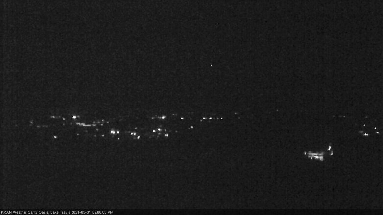 Lake Travis webcam, March 31, 2021 9:00 PM CT