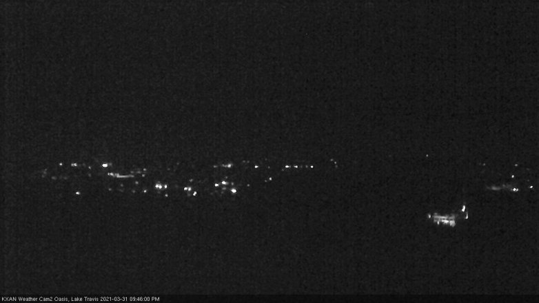 Lake Travis webcam, March 31, 2021 9:45 PM CT