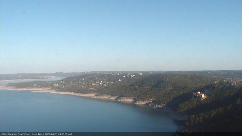 Lake Travis webcam, April 1, 2021 9:00 AM CT