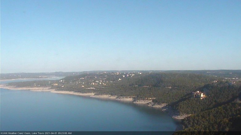 Lake Travis webcam, April 1, 2021 9:25 AM CT