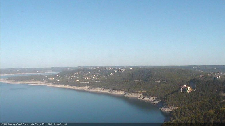 Lake Travis webcam, April 1, 2021 9:45 AM CT