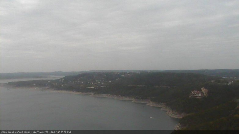 Lake Travis webcam, April 2, 2021 5:00 PM CT