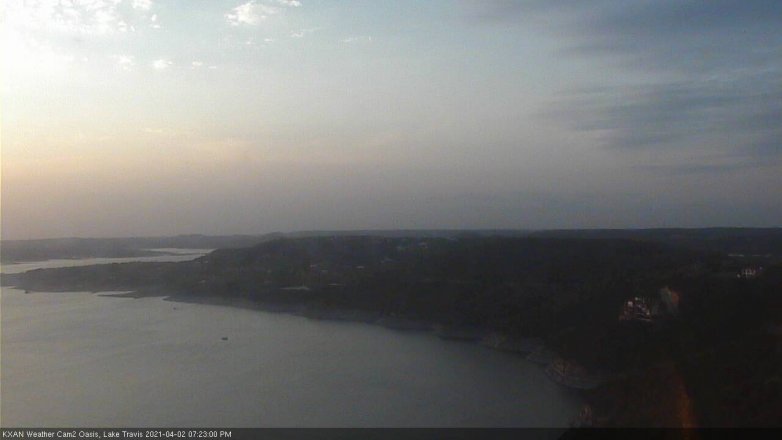 Lake Travis webcam, April 2, 2021 7:25 PM CT