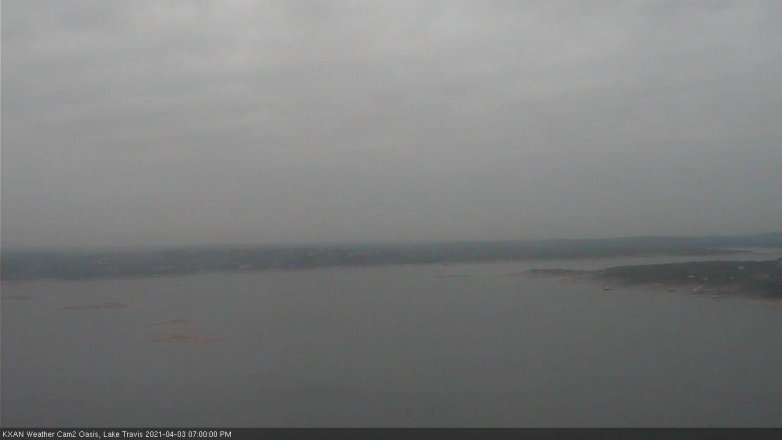 Lake Travis webcam, April 3, 2021 7:00 PM CT