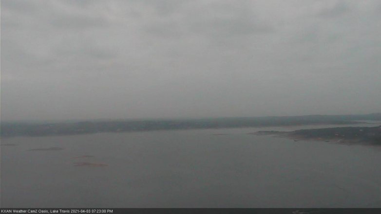 Lake Travis webcam, April 3, 2021 7:25 PM CT