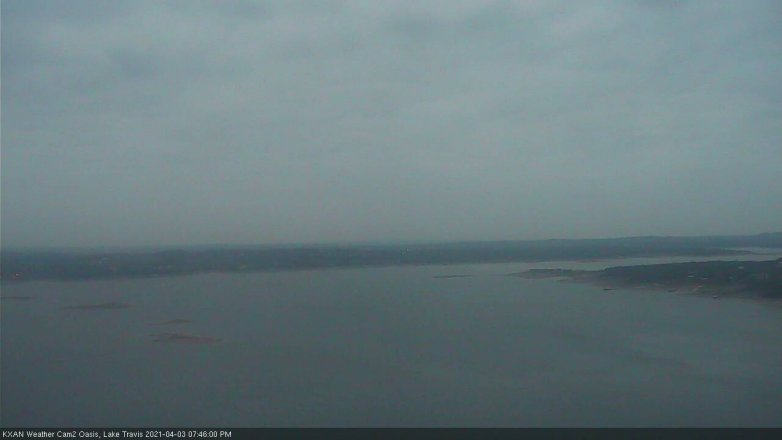 Lake Travis webcam, April 3, 2021 7:45 PM CT