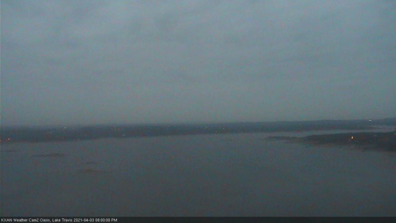 Lake Travis webcam, April 3, 2021 8:00 PM CT