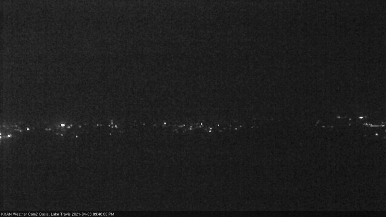 Lake Travis webcam, April 3, 2021 9:45 PM CT