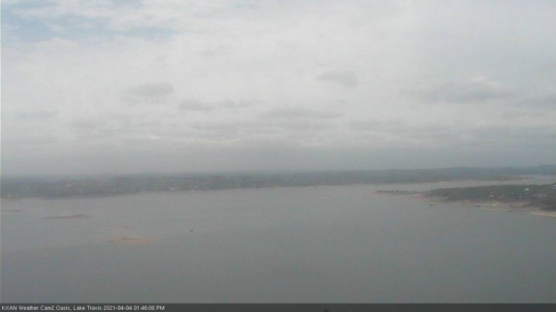 Lake Travis webcam, April 4, 2021 1:45 PM CT