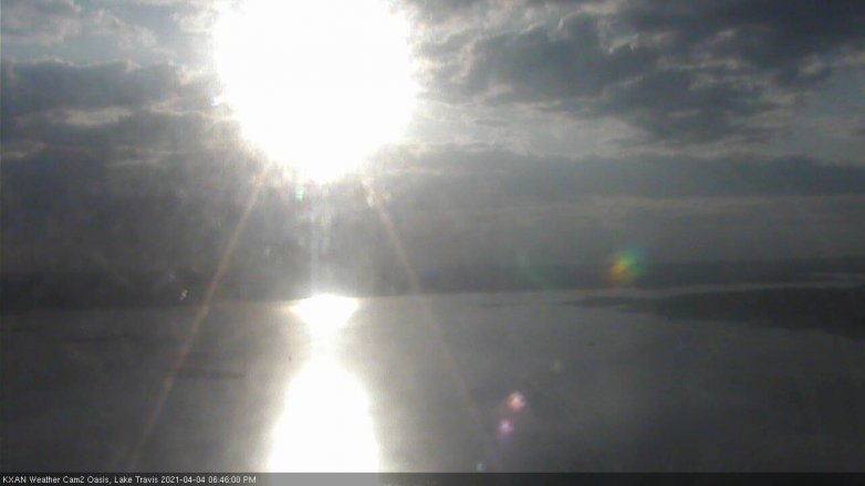 Lake Travis webcam, April 4, 2021 6:45 PM CT