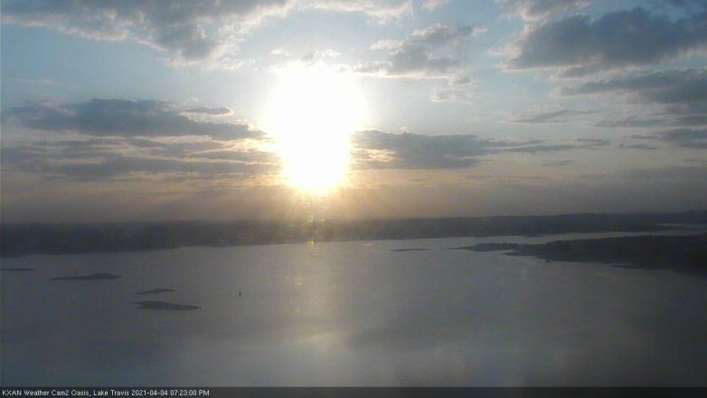 Lake Travis webcam, April 4, 2021 7:25 PM CT